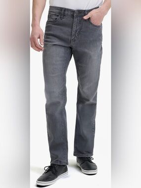 Urban Star Men's Gray Straight-tLeg Jeans